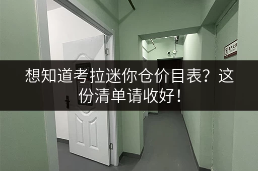想知道考拉迷你仓价目表?这份清单请收好! 想知道考拉迷你仓价目表?这份清单请收好!