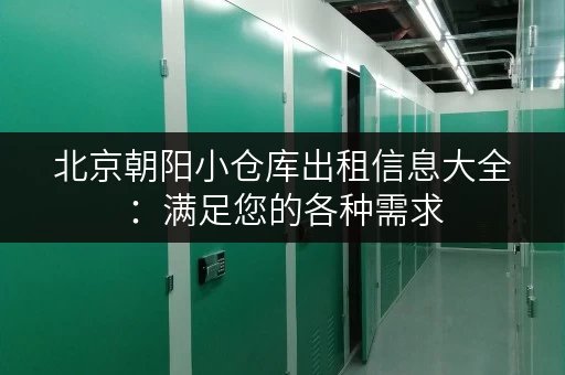 北京朝阳小仓库出租信息大全：满足您的各种需求