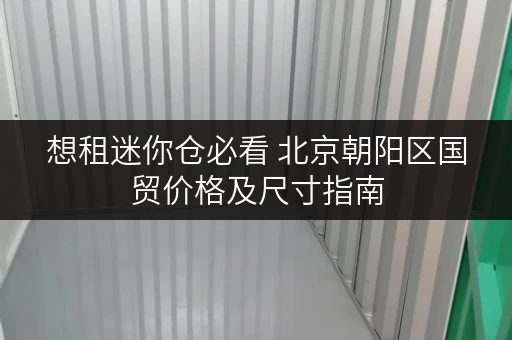 想租迷你仓必看 北京朝阳区国贸价格及尺寸指南