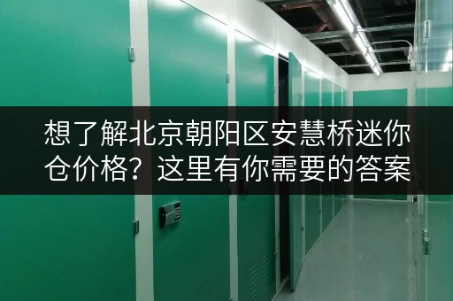 想了解北京朝阳区安慧桥迷你仓价格？这里有你需要的答案
