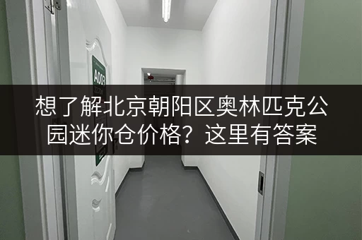 想了解北京朝阳区奥林匹克公园迷你仓价格？这里有答案