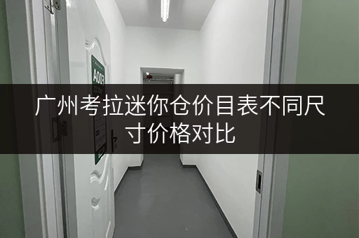 广州考拉迷你仓价目表不同尺寸价格对比