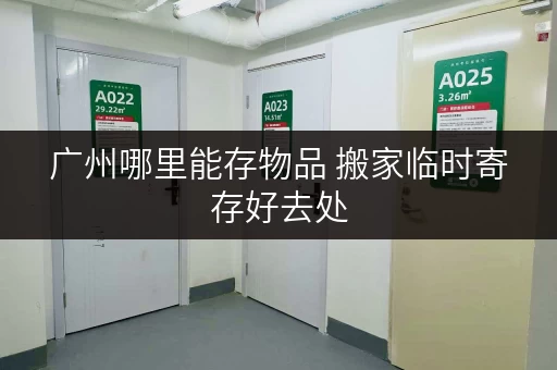 广州哪里能存物品 搬家临时寄存好去处
