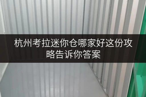 杭州考拉迷你仓哪家好这份攻略告诉你答案