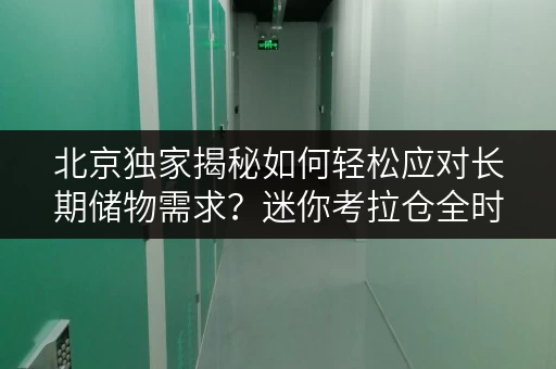 北京独家揭秘如何轻松应对长期储物需求?迷你考拉仓全时段服务,存取无忧! 北京独家揭秘如何轻松应对长期储物需求?迷你考拉仓全时段服务,存取无忧!