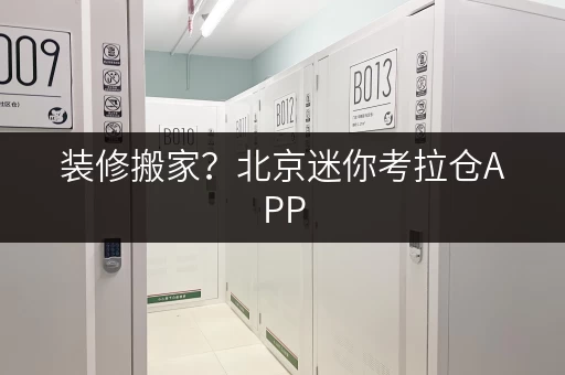 装修搬家？北京迷你考拉仓APP，您的临时存储好帮手！