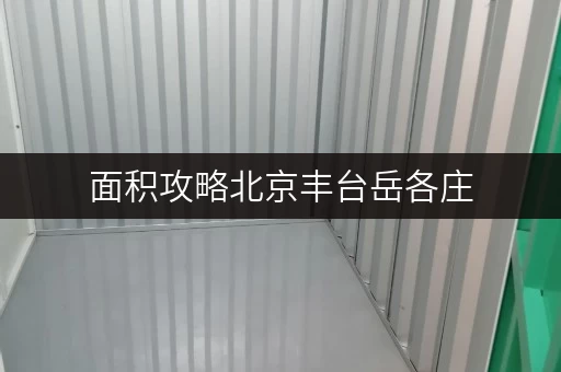 面积攻略北京丰台岳各庄，迷你考拉仓帮你选对存储空间