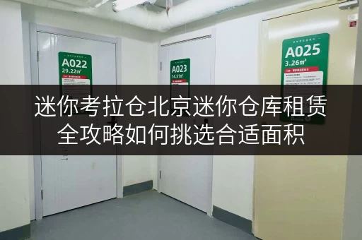 迷你考拉仓北京迷你仓库租赁全攻略如何挑选合适面积，释放生活空间
